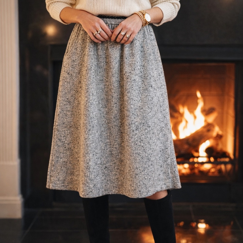 Chic Heather Gray A-Line Wool  Skirt Vintage 70’s with tags